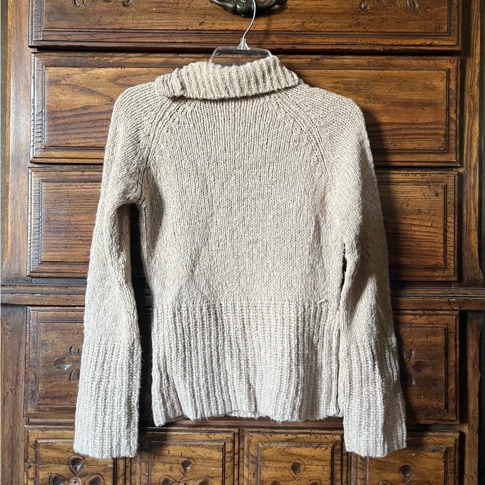 Daytrip Beige Cowl Neck Sweater with Buttons - Picture 5 of 8